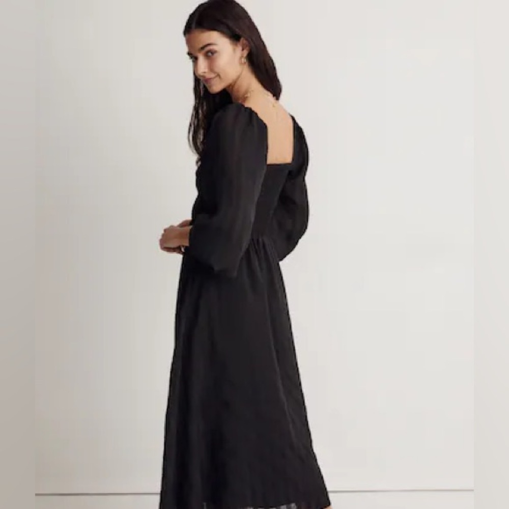 Madewell Lucy Sweetheart Black Midi Dress size xsmall